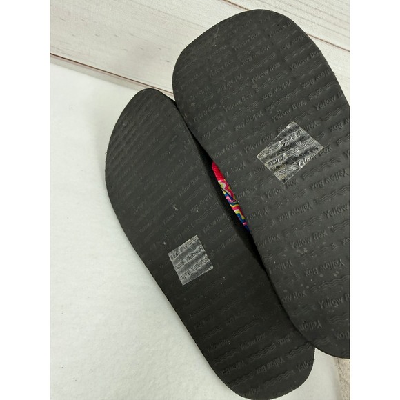 Yellow‎ Box Chevorn Flip Flop Sandals Bright Colorful Size 6 - Picture 5 of 5